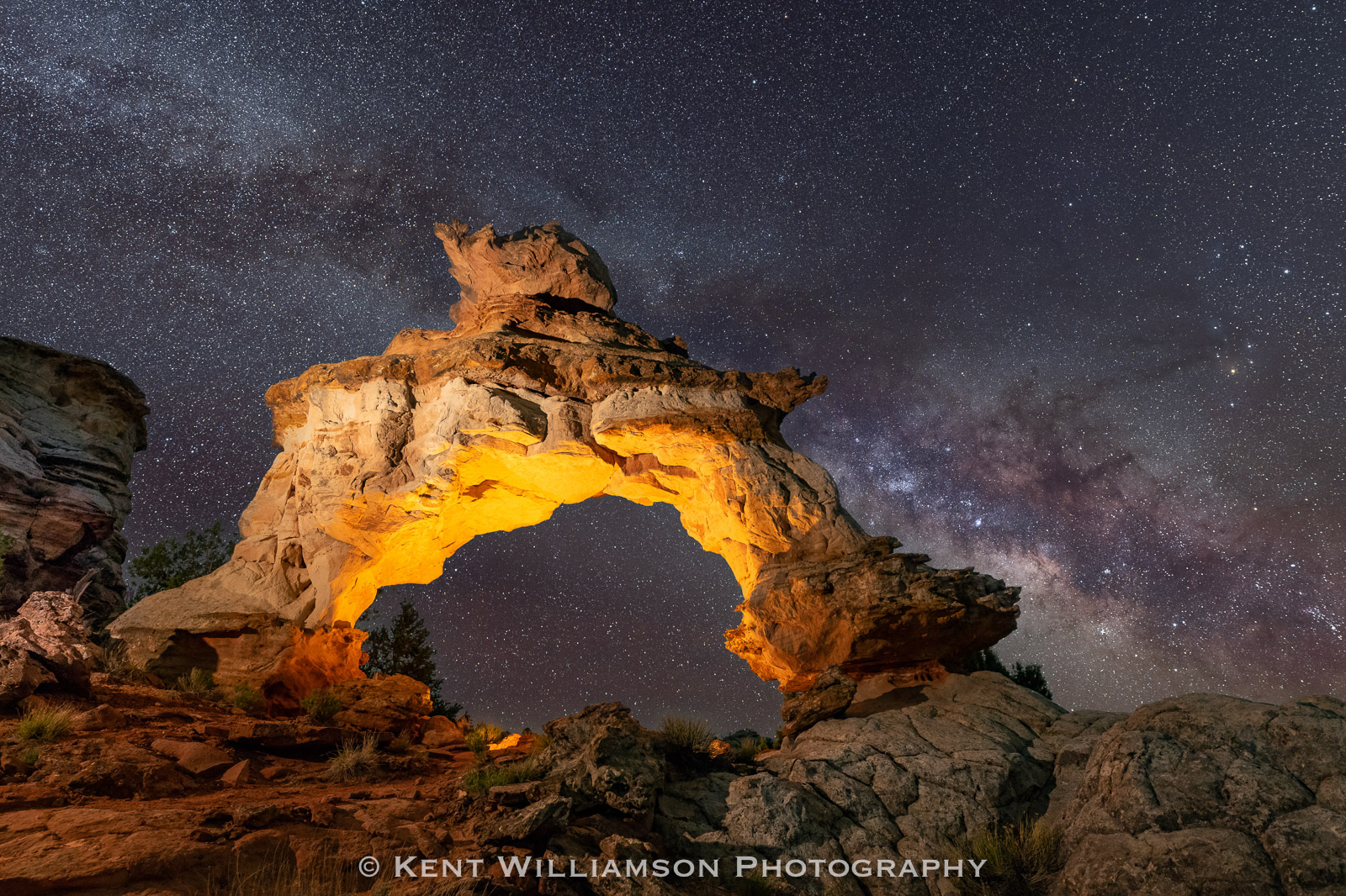 A warm and clear night under the Utah night sky.