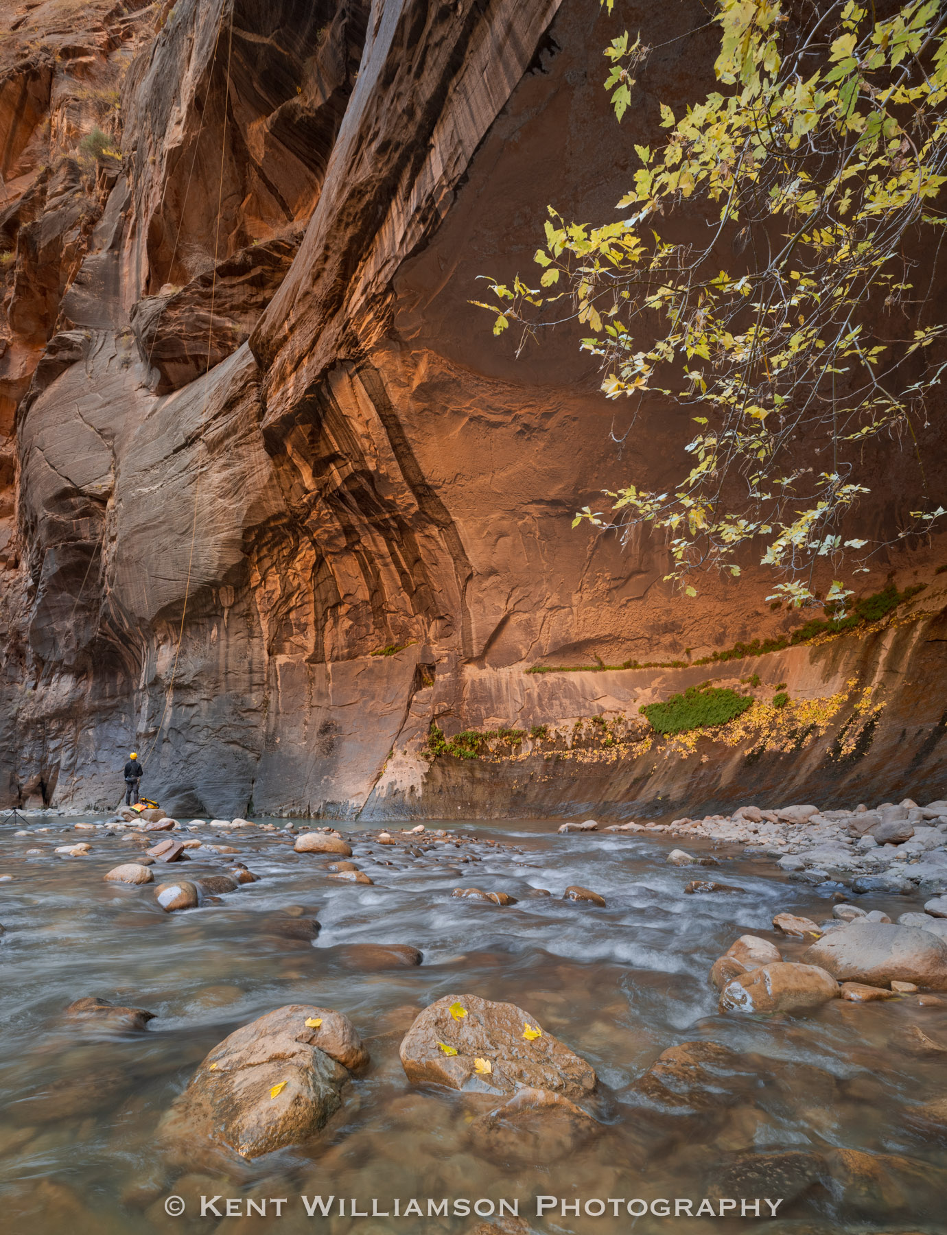 Cold autumn day provides nice conditions for Canyoneering the Narrows