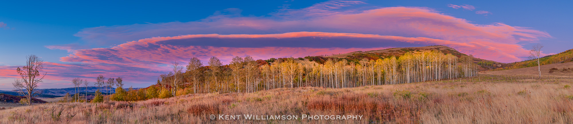 Uncompahgre Ranch Plateau in Autumn Vivid display of color as the sun sets behind the Uncompahgre Wilderness area in 2019