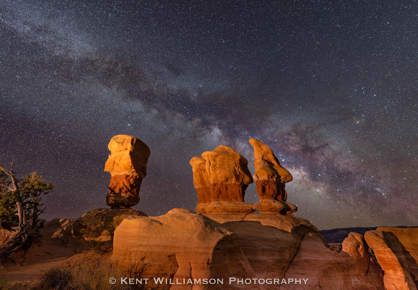 Very clear night at Devil's Garden in Escalante, Utah.  Antares can be seen to the right, just above the Milky Way, as a bright...