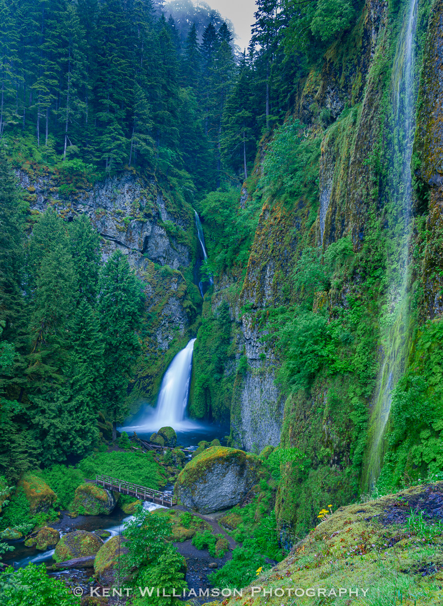 Heavy Rain in Columbia River Gorge Heavy rain provides several waterfalls along the Columbia River Gorge