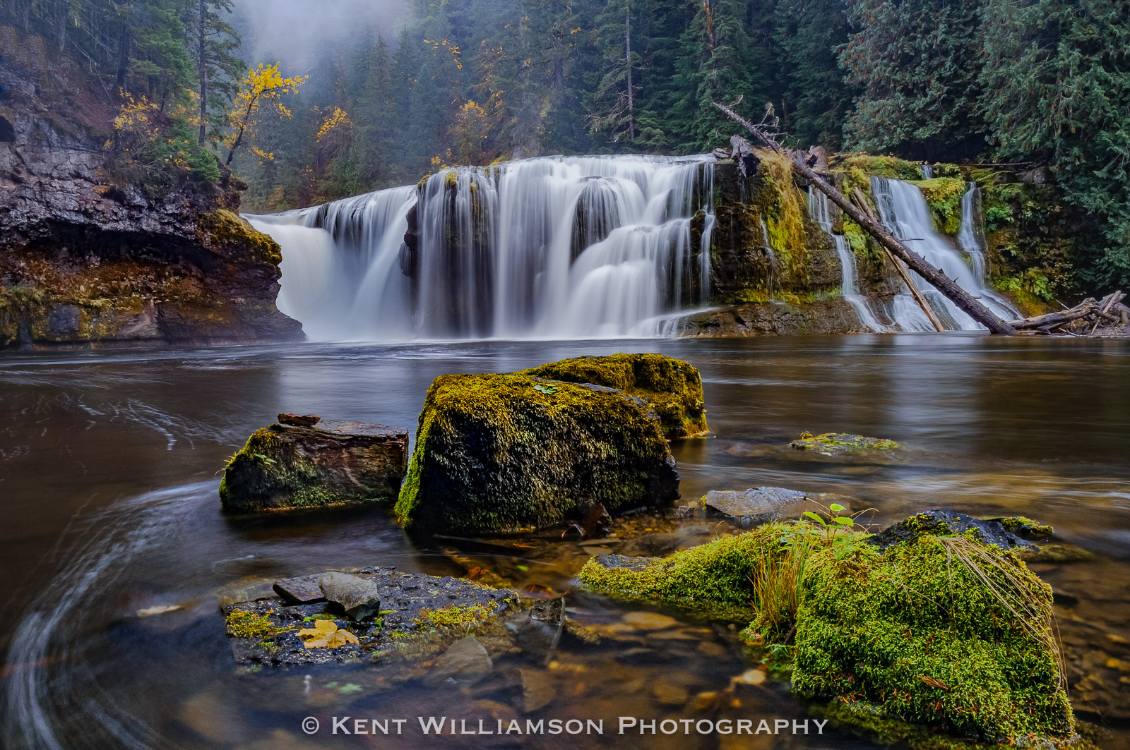 Lewis River in Autumn I captured this image while standing in heavy rain in Autumn along the Lewis River in Washington.